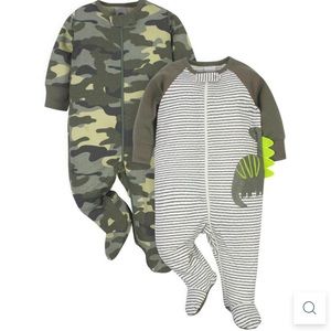 Gerber Sleep ‘n Plays - 2 piece NB Camo and Dino